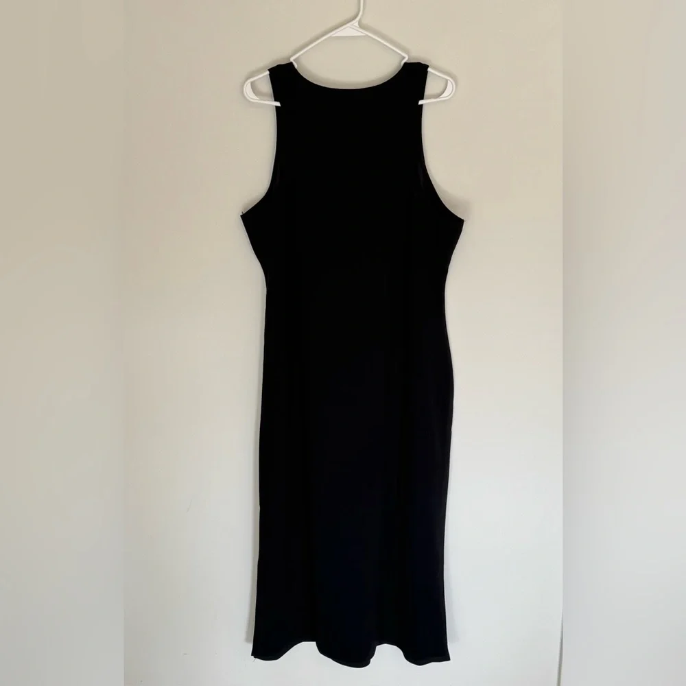 Mango Maxi Black Dress with Side Slit, Black, Size 2XL - Picture 4 of 4